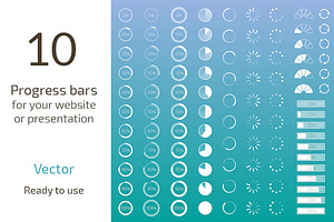 Set Of Contour Progress Bars With Pe