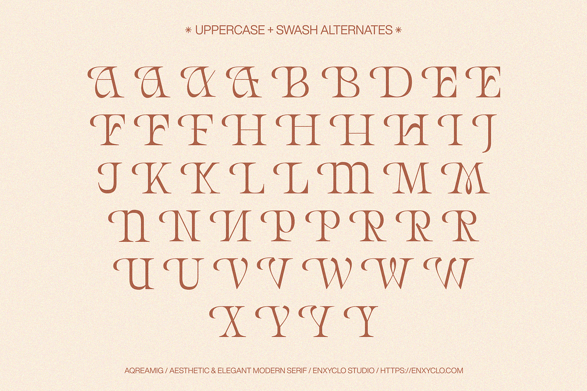 AQREAMIG — Luxury Ligature Serif, a Serif Font by Enxyclo Studio (Photo 16 of 25)