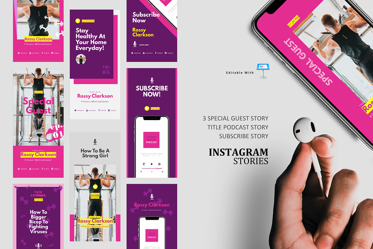 SALE | 12 BUNDLE PODCAST KEYNOTE, a Social Media Template by rivatxfz (Photo 4 of 13)