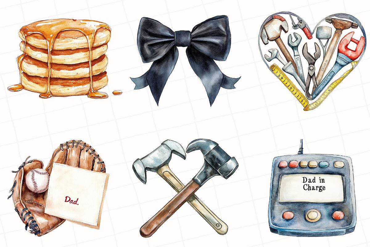Watercolor Father's Day Clipart, an Illustration by OK Design (Photo 4 of 5)