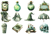 Sage Green Halloween Clipart, an Illustration by Designworld (Thumbnail 4 of 5)