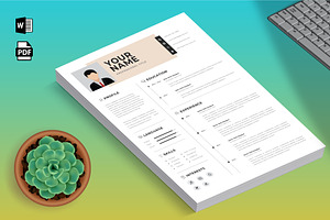 New Modern Resume/CV Template, a Resume Template by Blue Digital Studio