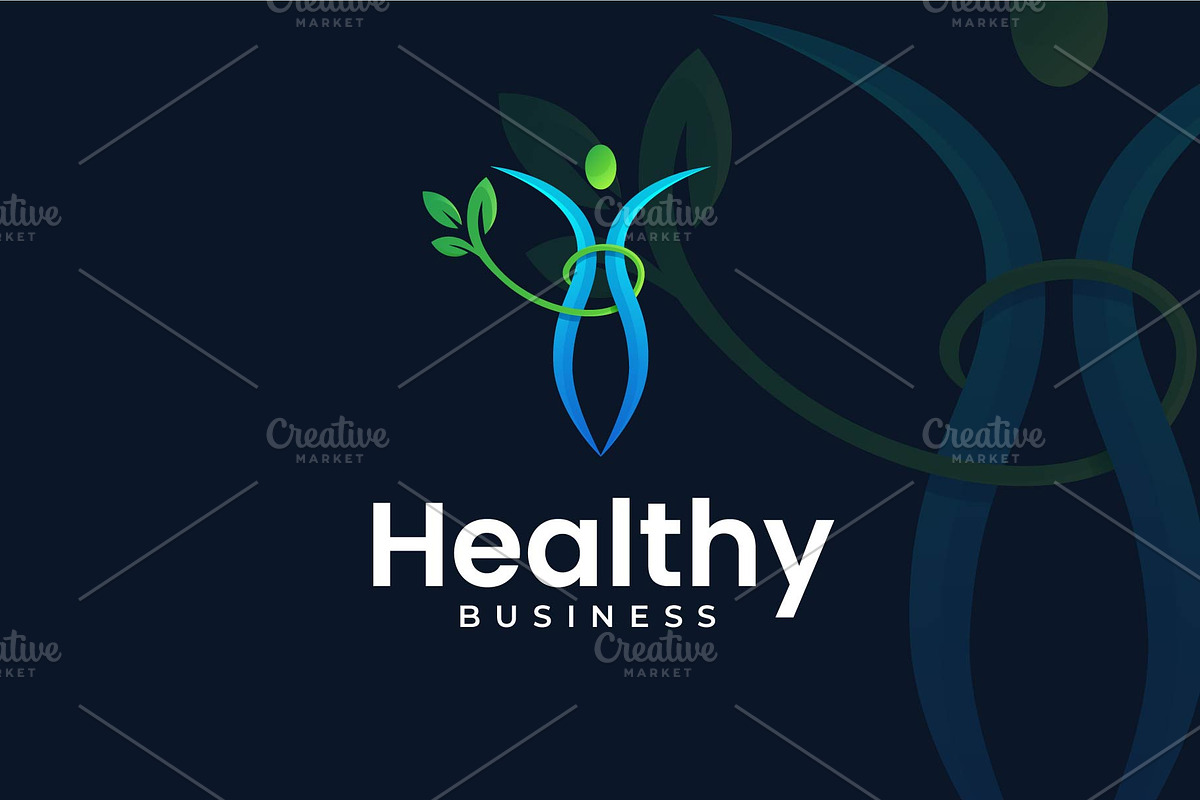 Healthy People Logo, a Branding & Logo Template by BlackSweet_Studio