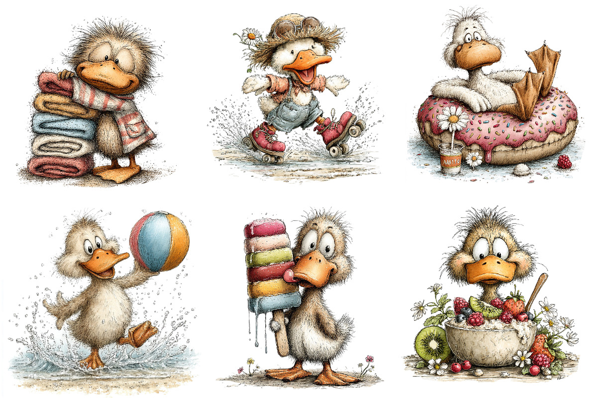 Whimsical Summer Duck Clipart, an Illustration by Dream Creation (Photo 5 of 6)