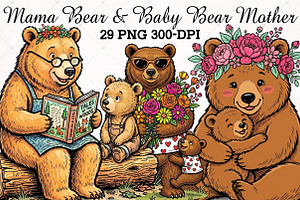 Mama Bear & Baby Bear Mother's Day, an Illustration by RobertsArt