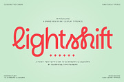 Lightshift - Funky Display Typeface, a Sans Serif Font by SilverStag Type Foundry (Thumbnail 1 of 25)