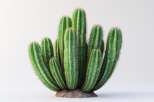 Large green cactus stands prominentl, a Photo by Tanuart
