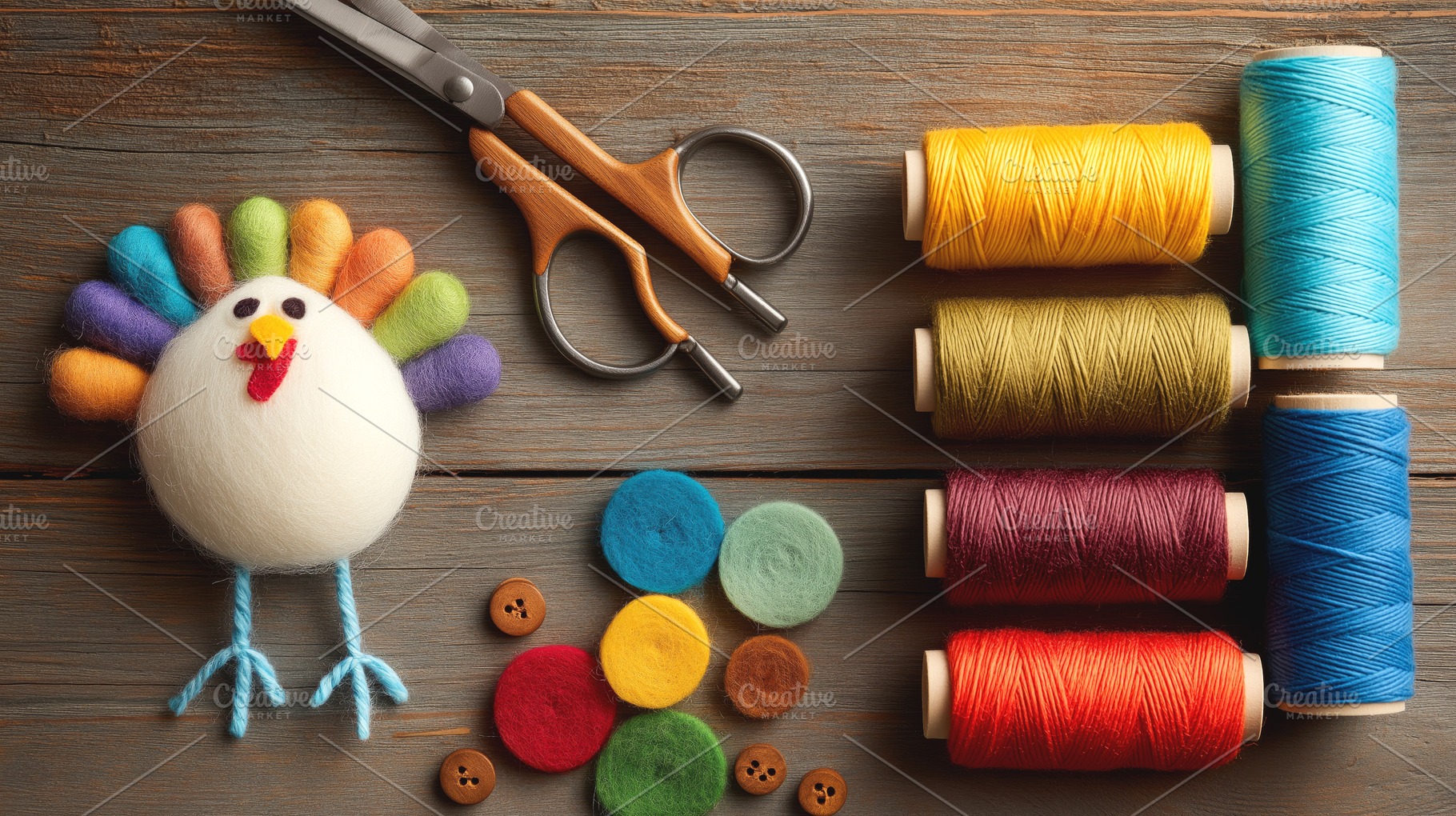Felt Craft: DIY Turkey, a Holiday Photo by Ocean Digital Art