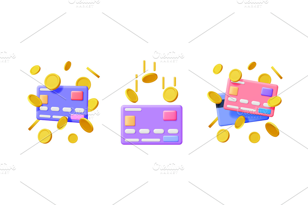 Three credit card designs with, a Finance Illustration by Abscent