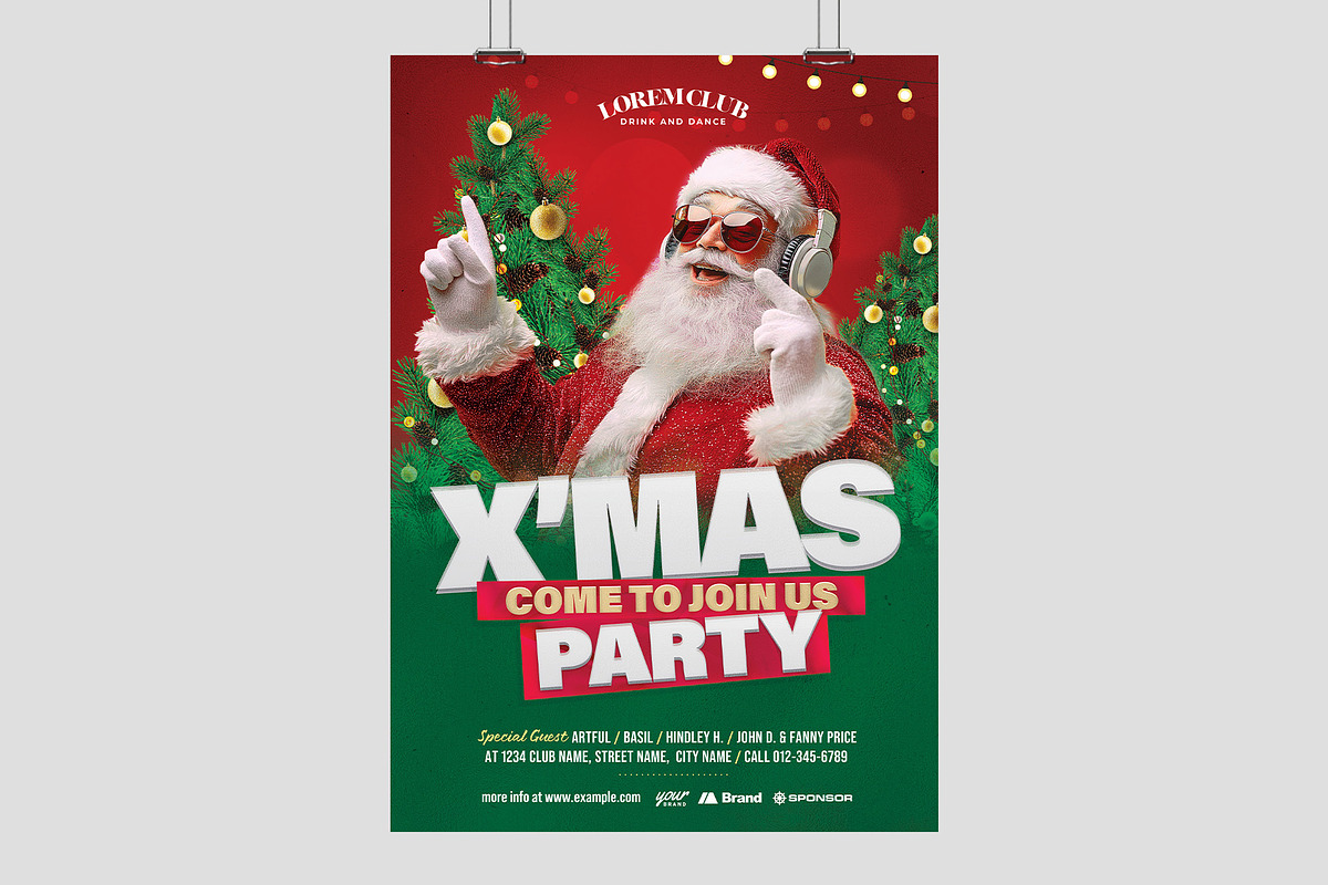 Christmas Party Flyer Template, a Flyer Template by BrandPacks (Photo 3 of 5)