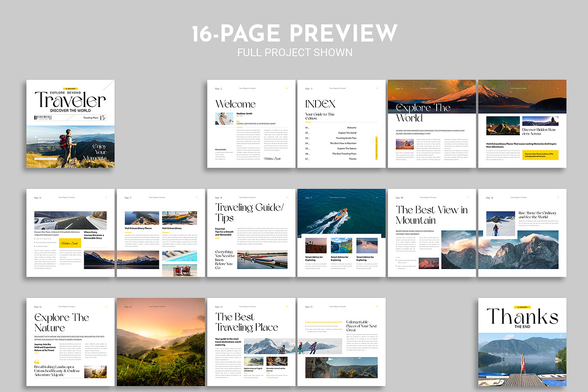 Travel Magazine Template | Square, a Magazine Template by Spark_Creative (Photo 13 of 13)