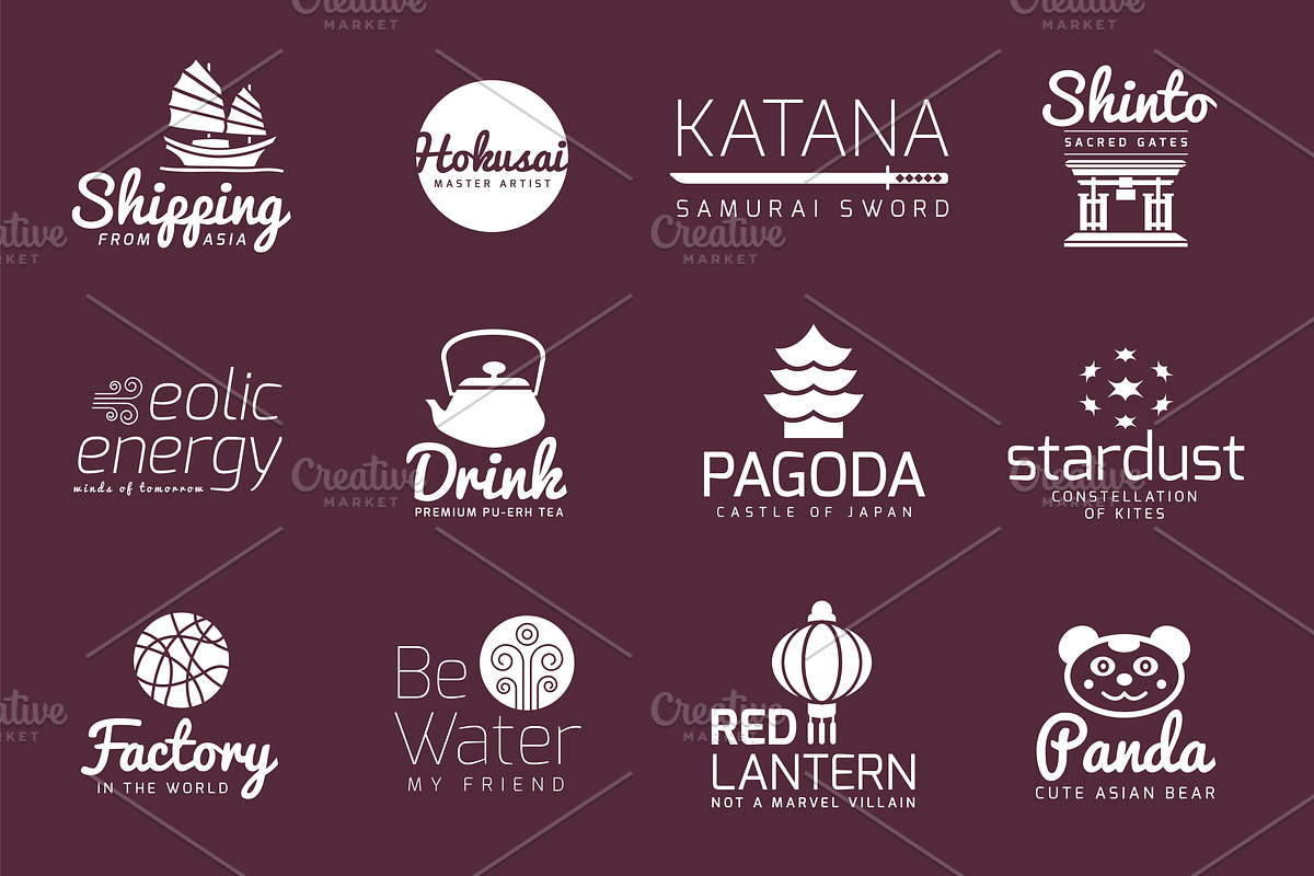 Asia Flat Logo Bundle, a Branding & Logo Template by ToonPlanet Vector Assets (Photo 5 of 9)