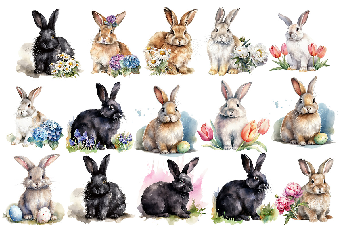 Watercolor Clipart, Easter Clipart, an Animal Illustration by KomtsyanTatyanaArt (Photo 4 of 6)