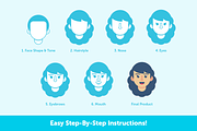 Female Avatar Generator, an Illustration by Blue Cyclops Shop (Thumbnail 2 of 5)