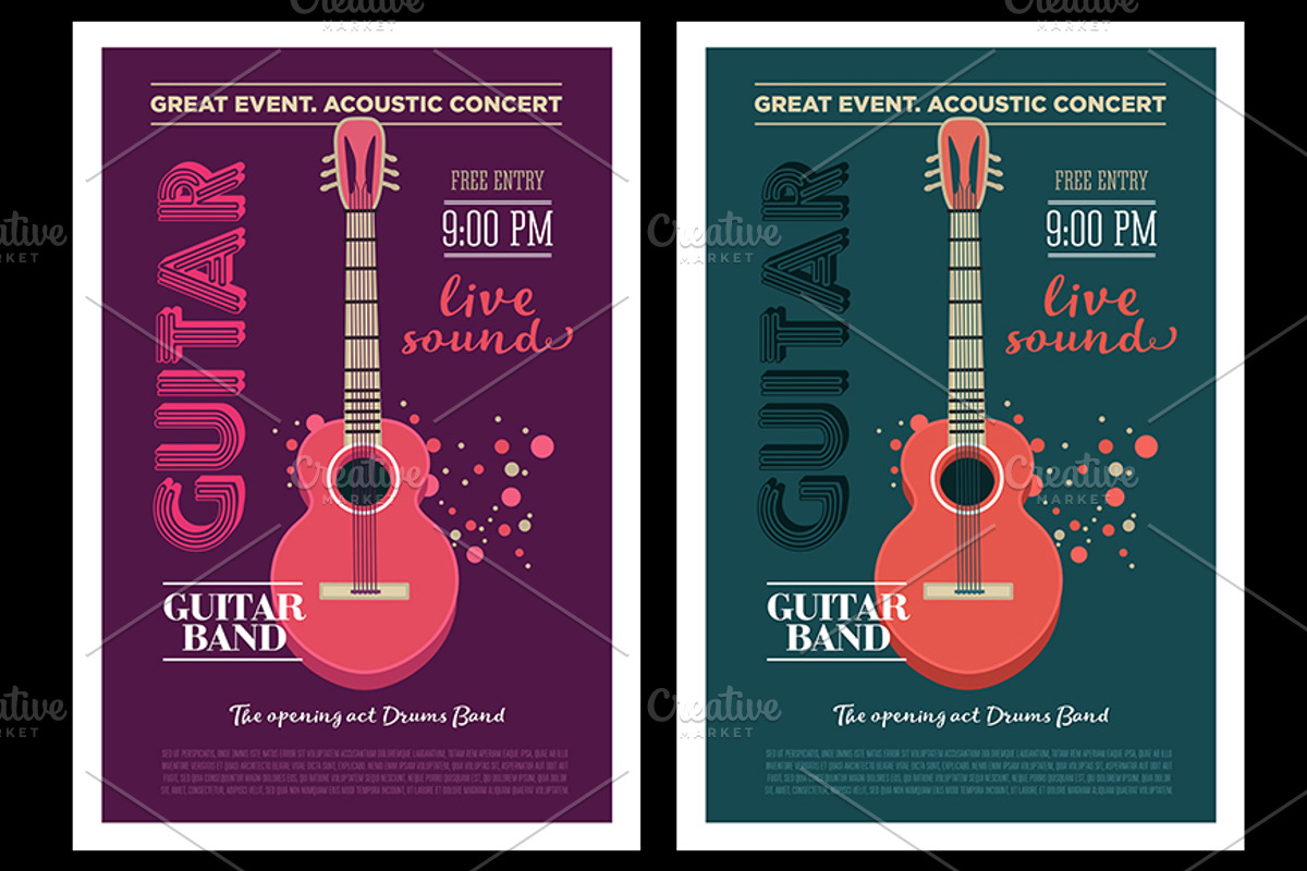 Acoustic guitar concert flyer, a Flyer Template by Di Bronzino