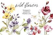 Wild flowers, poppies watercolor set, a Texture Illustration by Larisa Maslova (Thumbnail 1 of 12)