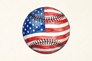 USA Flag Baseball 4th of July PNG, a Seasonal Illustration by Canvas Craft