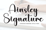Ainsley Signature | Script Font, a Handwritten Font by Scratchones (Thumbnail 1 of 8)