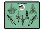 Knifes & Daggers - Tattoo Stamp Set, a Brush Add-On by LA Studio Sthlm (Thumbnail 1 of 4)