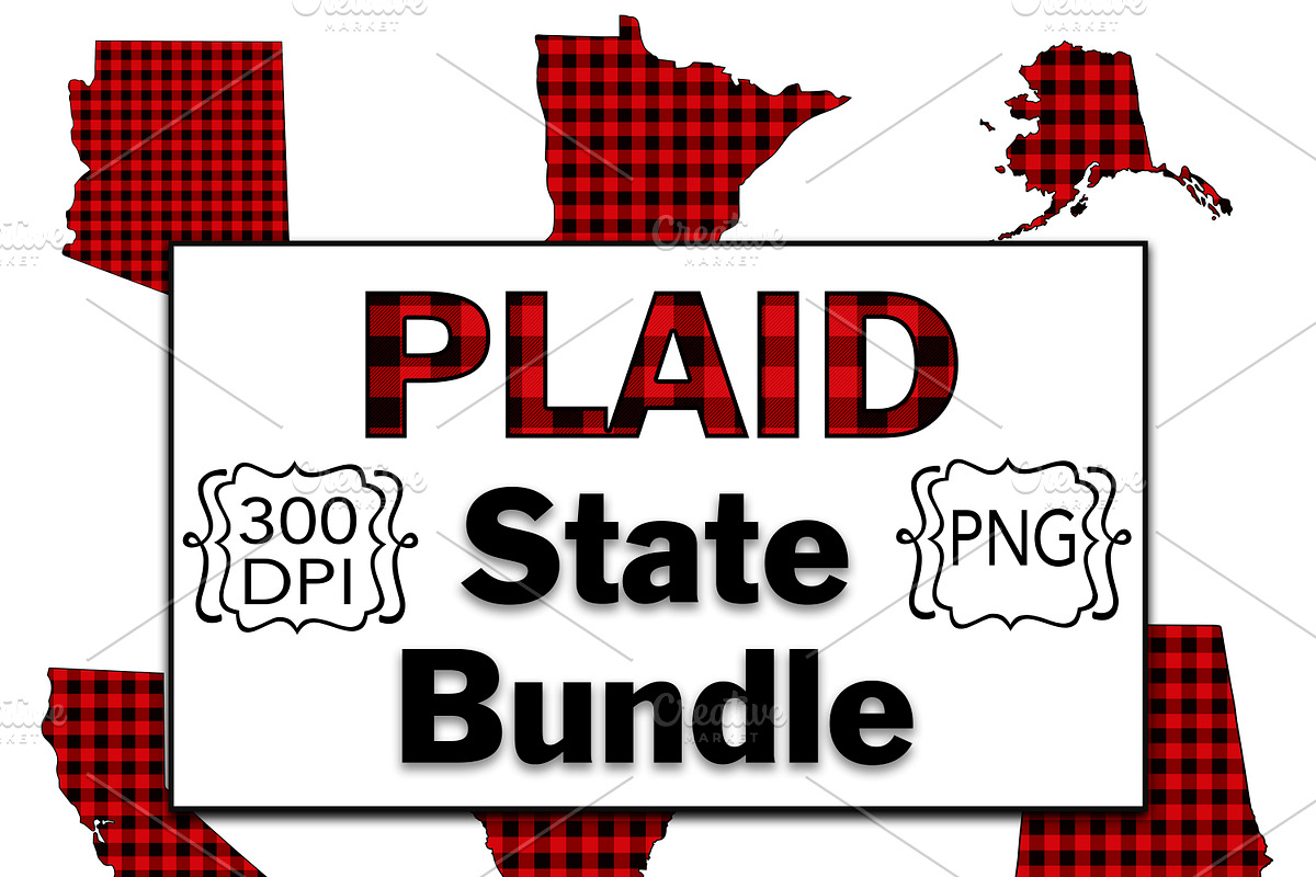 Plaid State Bundle - All 50 States, an Illustration by Creative Chaos (Photo 1 of 4)