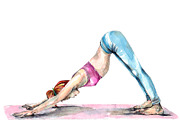 Yoga poses set (vector, raster), an Illustration by Watercolor_Vector Graphic (Thumbnail 2 of 5)