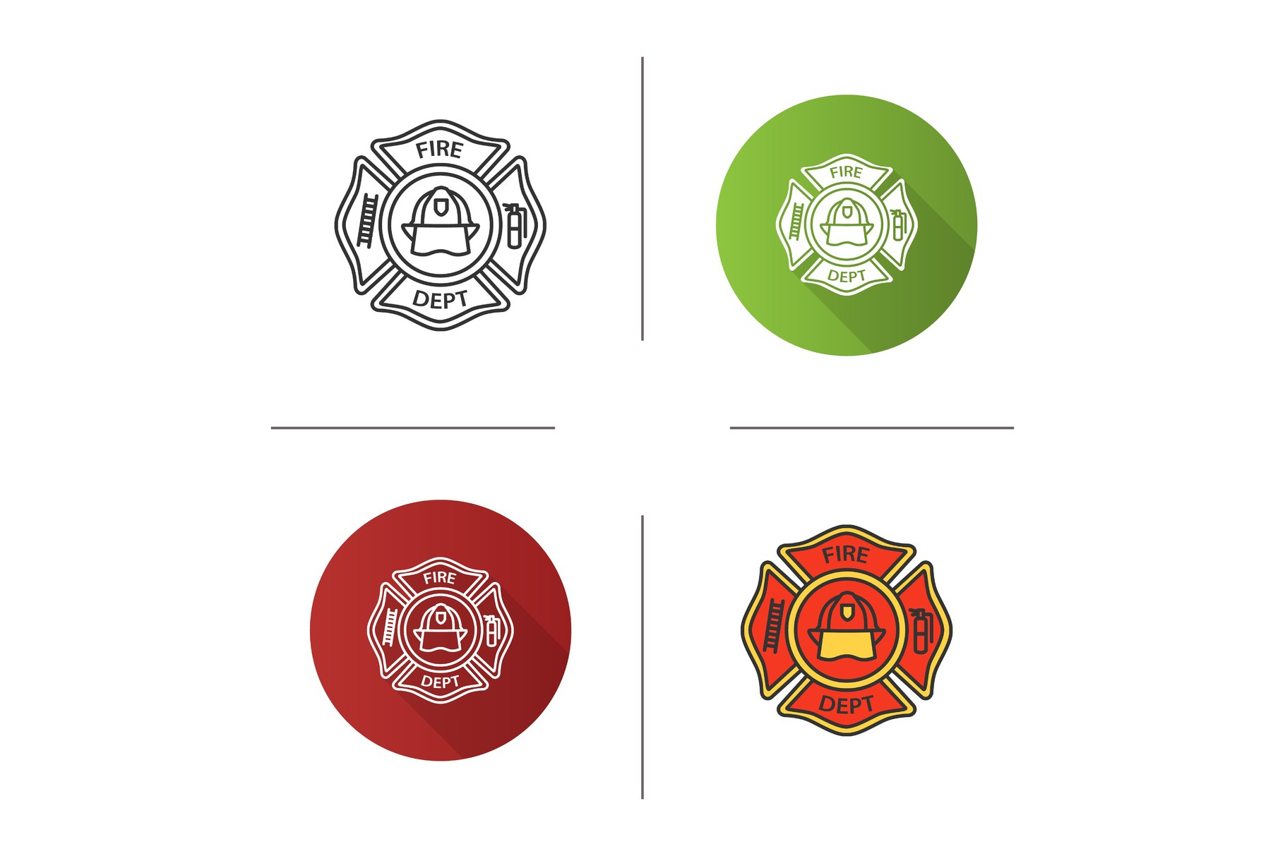 Fire department badge icon, an Outline Icon by IMG Visuals