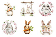 Spring Bunny Clipart PNG, an Illustration by SinaCreation (Thumbnail 5 of 5)