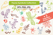 Fauna Artistic Symbols + Patterns, a Pattern Graphic by Janna Millionnaya (Thumbnail 2 of 2)