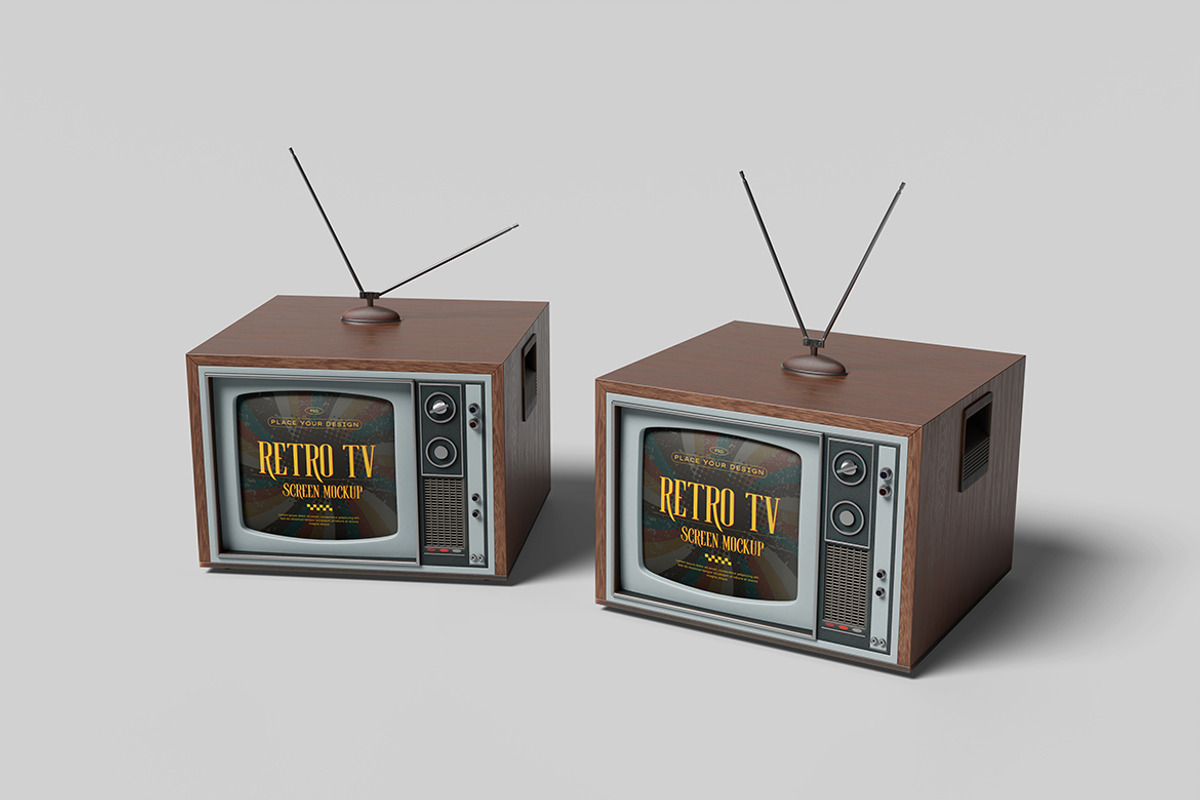 Retro TV Mockup, a Product Mockup by bimockup (Photo 3 of 6)