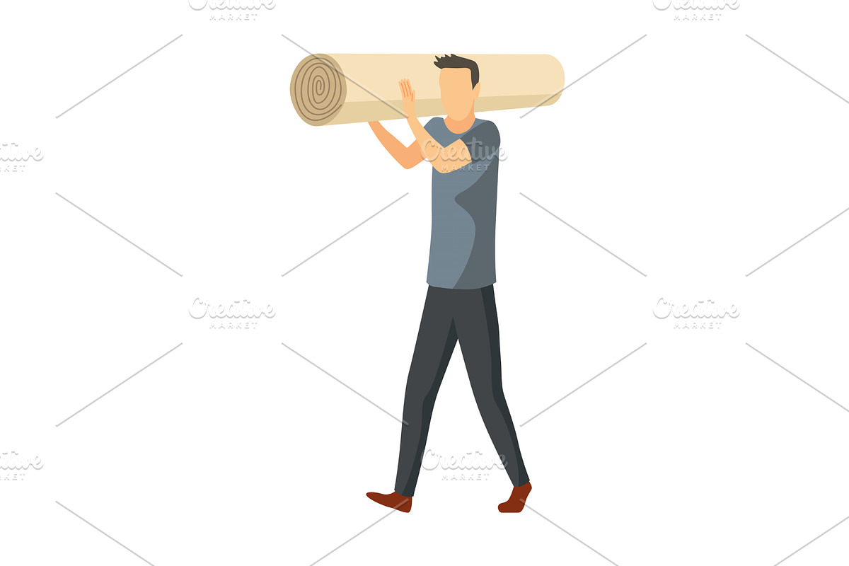 Moving house service. Mover or, an Object Illustration by Things for designers
