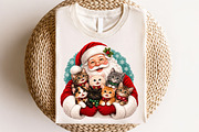 Santa Cat Christmas Sublimation PNG, a Seasonal Illustration by CraftArtStudio (Thumbnail 4 of 4)
