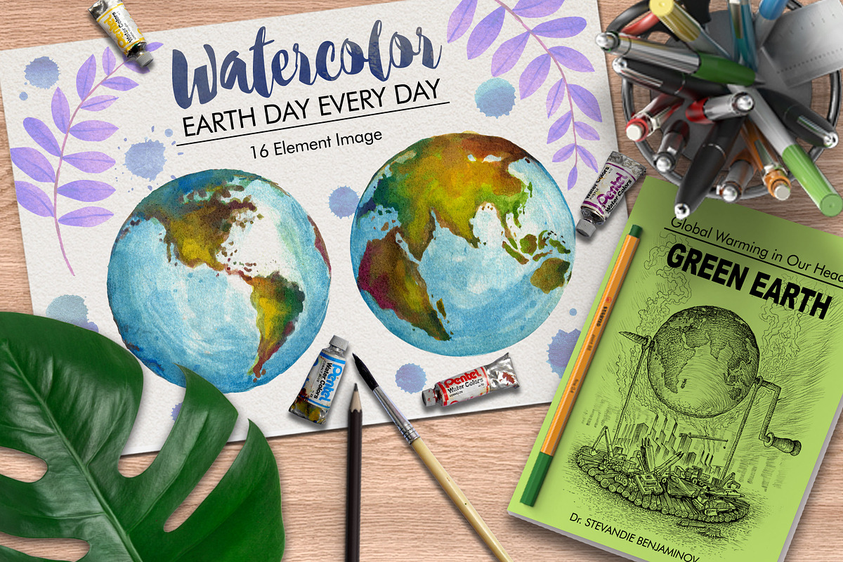 Watercolor Earth, a Technology Illustration by Graphobia (Photo 1 of 9)