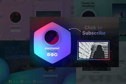 Youtube Trendy Endscreens-AE&MOGRTs, a Templates & Theme by Polygon Motions