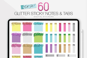 60 Glitter Tipped Sticky Notes