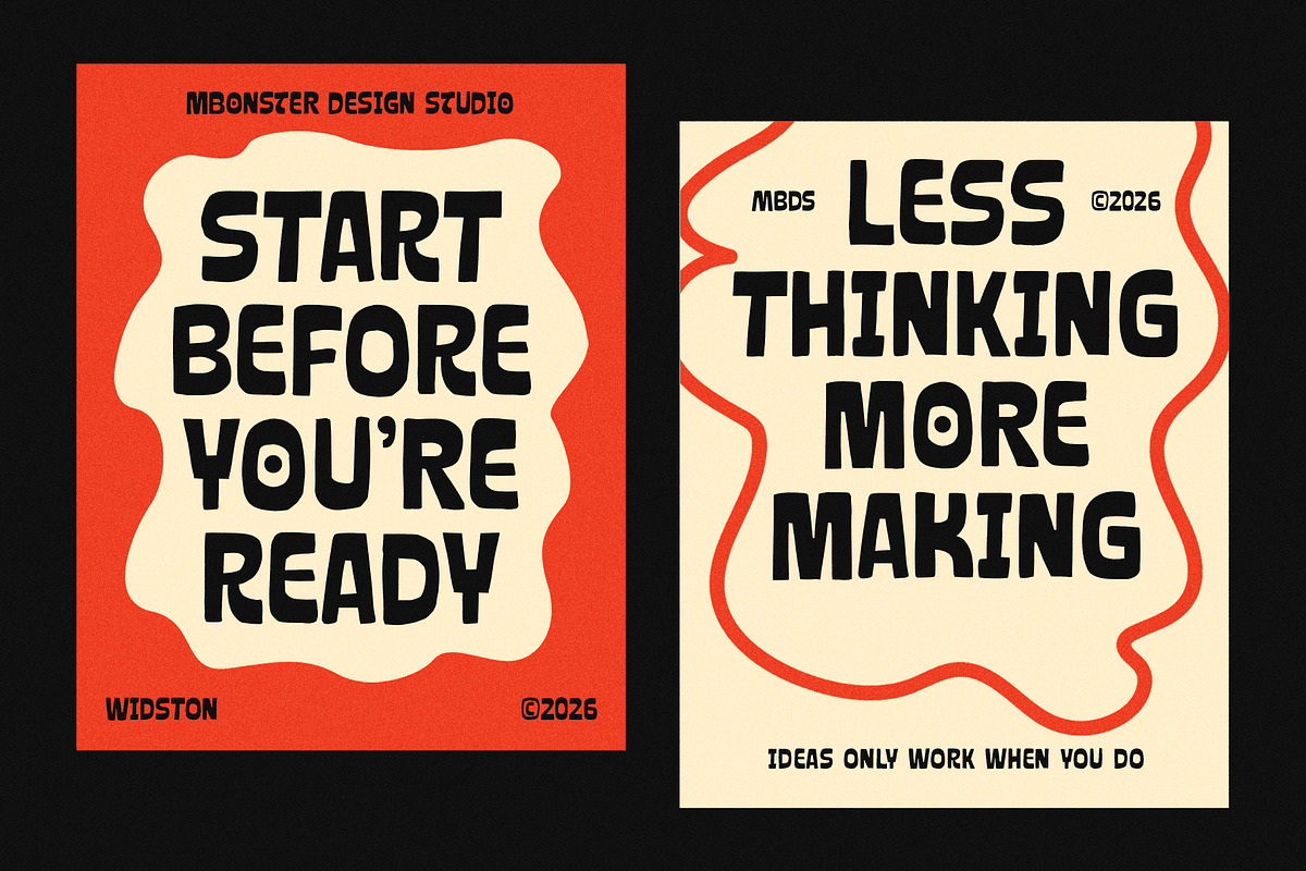 Widston — A Chunky Hand-Drawn Font, a Handwritten Font by Mbonster Design Studio (Photo 2 of 16)