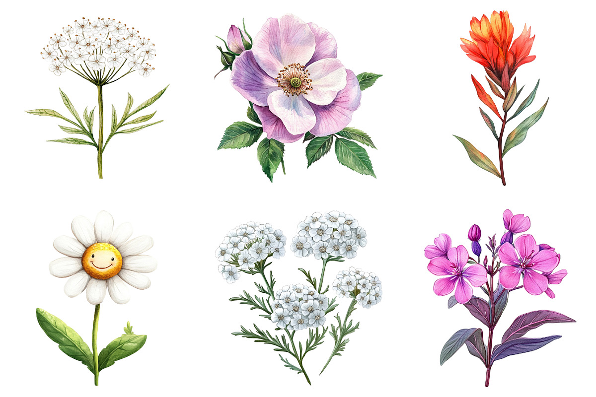 Botanical Forest Wildflower PNG, an Illustration by Watercolor design (Photo 3 of 4)