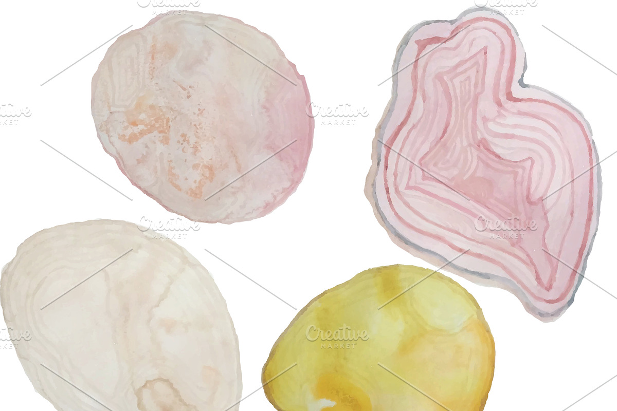 Hand Painted Watercolor Agates, an Illustration by Valeri Nick (Photo 5 of 5)