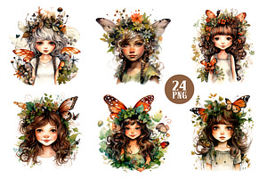 Watercolor Fairies. Fantasy PNG