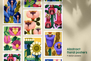 Abstract floral poster designs set, a Decorative Illustration by Good Studio