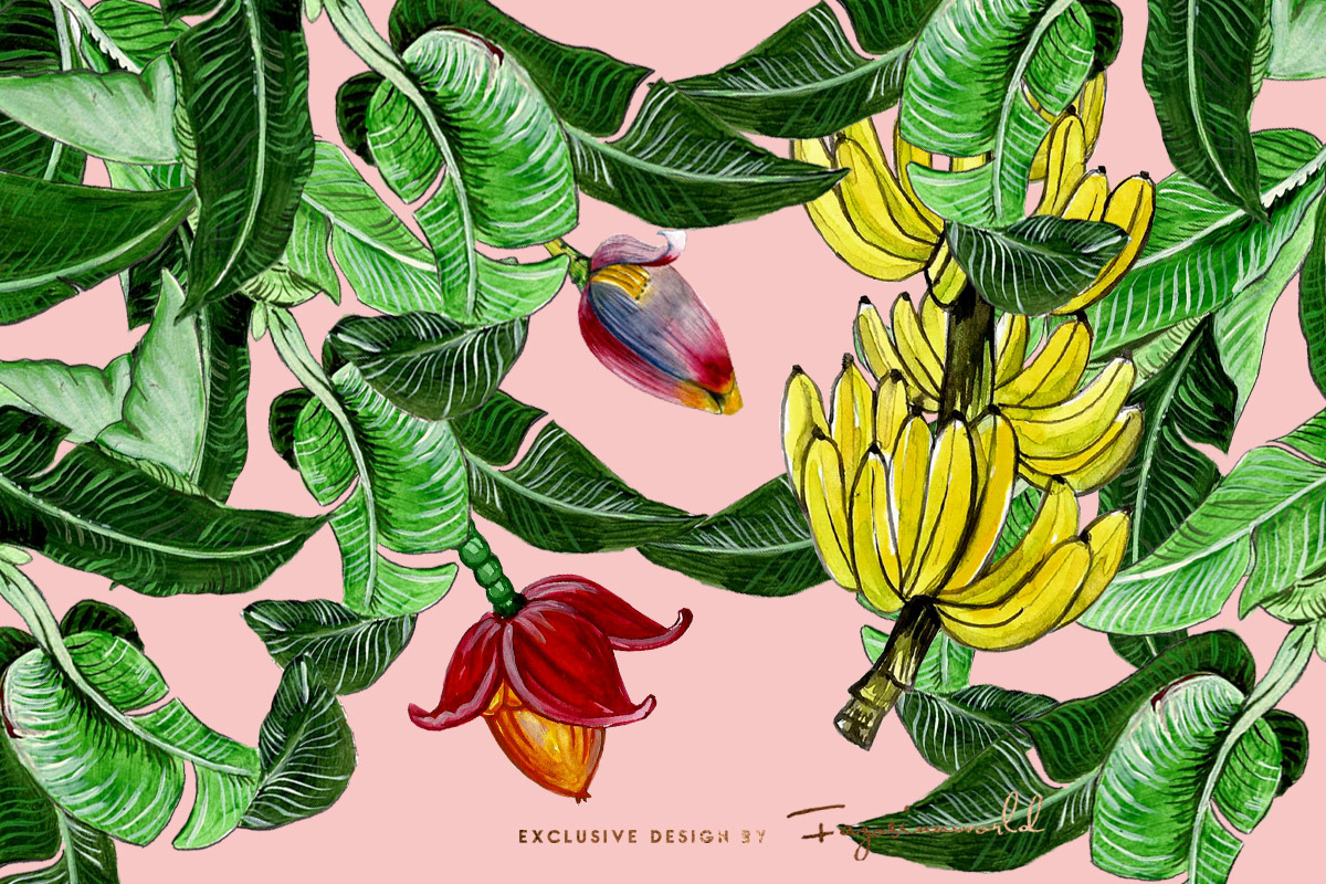 BANANA LEAVES AND BLOSSOM., an Illustration by FAZOSINNWORLD (Photo 2 of 4)
