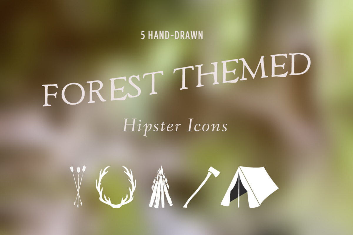 5 Forest Themed Hipster Icons preview 4