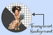 Whimsical Spring Girl Flowing Clipar, an Illustration by Canvas Craft (Thumbnail 2 of 7)
