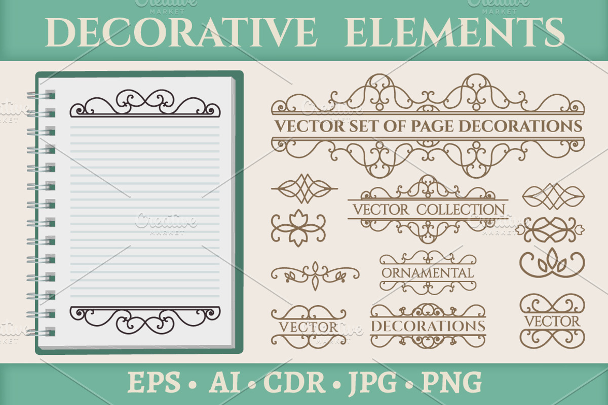 13 Vintage page decoration elements, an Object Graphic by dacascas