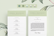 3 Page Green Resume / CV Template M, a Resume Template by Showy68 Template (Thumbnail 5 of 6)