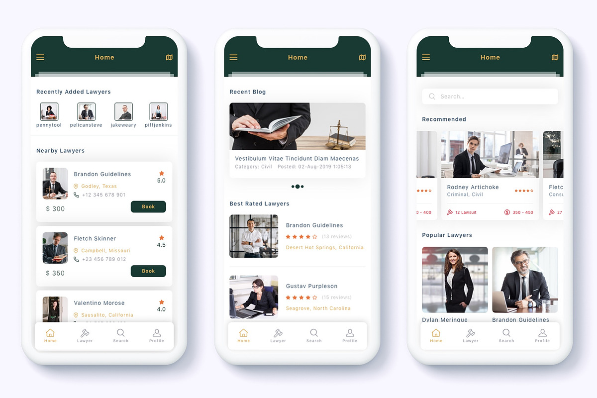 Yasa - Find Lawyer App UI Kit, an App Template by Betush (Photo 4 of 6)
