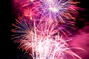Fireworks over the water