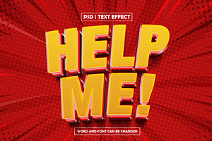 Comic style 3d help me text effect