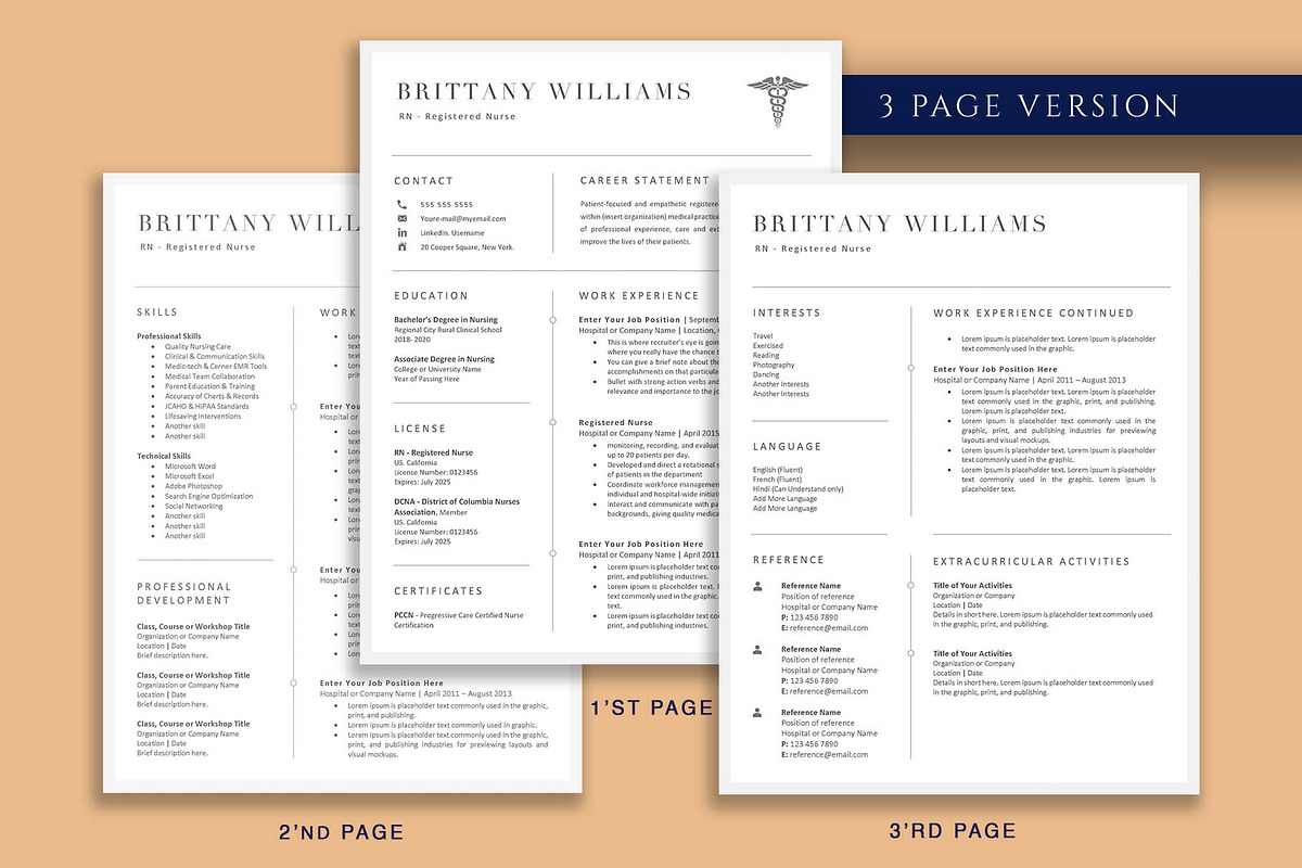 Nurse Resume Template Word, Pages, a Resume Template by VictoriousVita (Photo 4 of 8)