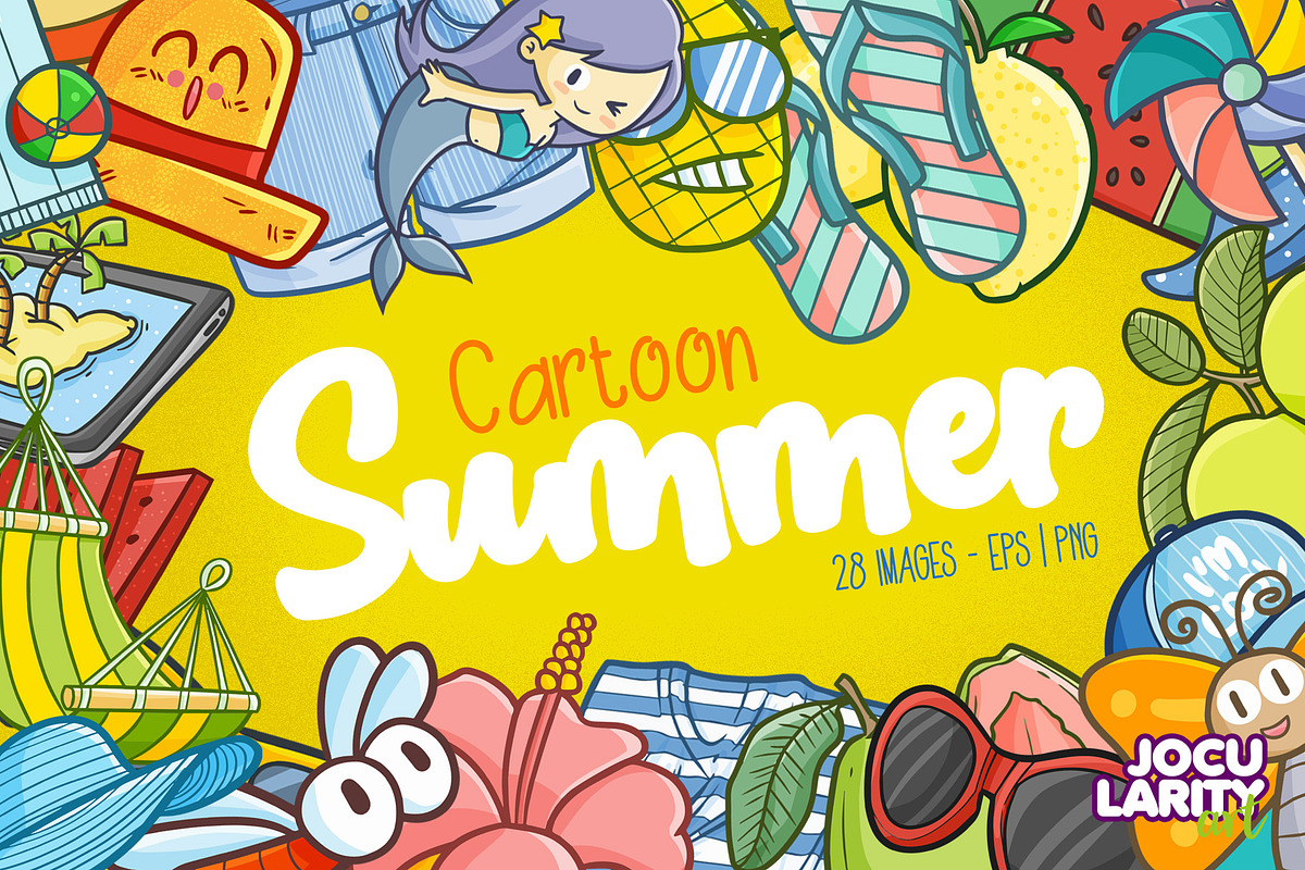 Funny Summer Cartoon Illustration, a Seasonal Illustration by Jocularity Art (Photo 1 of 3)