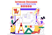 10 Interior Designer Illustration, an Object Illustration by denayunebgt (Thumbnail 1 of 4)